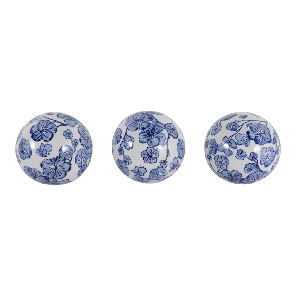 HEWITTFIELD SET OF 3 BLUE ORBS 5 (IN)