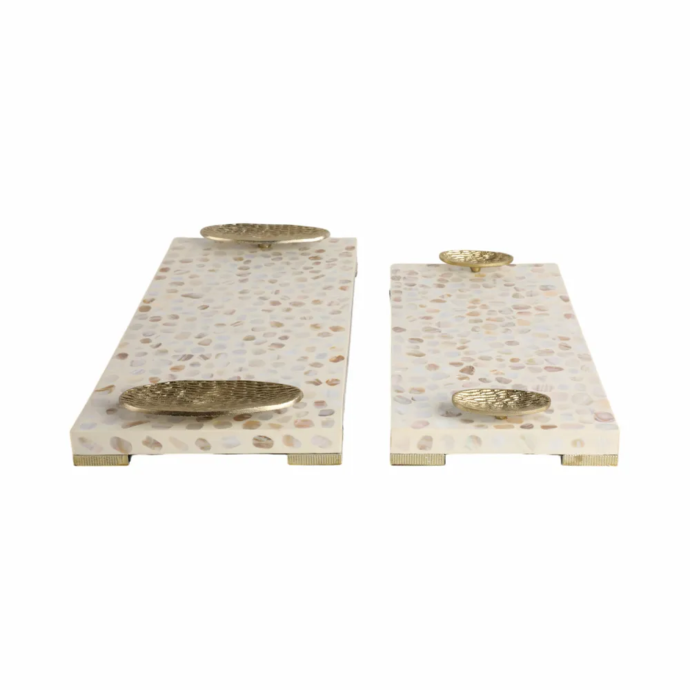 HARSTONGROVE SET OF 2 WHITE TRAY 3 (IN)