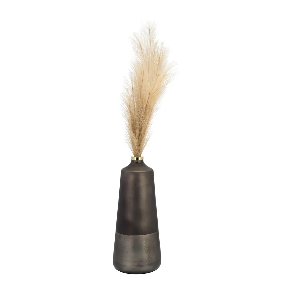 GRISHAMSHAW BRONZE GLASS VASE 21 (IN)