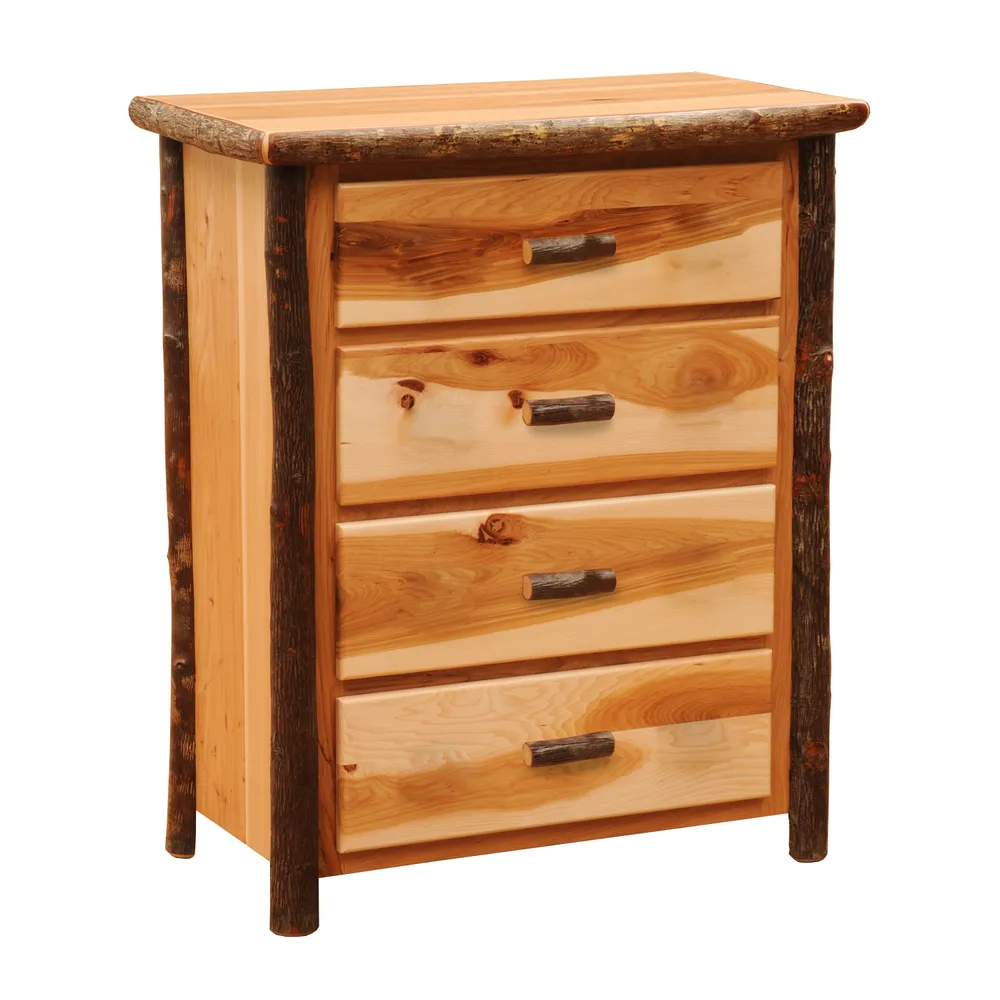 Hickory Log Four Drawer Chest - Natural - Premium Line