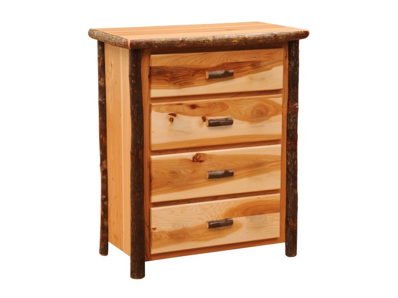 Hickory Log Four Drawer Chest - Natural - Premium Line 2