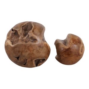 HEATHMOOR SET OF 2 BROWN ORBS 12 (IN) 1