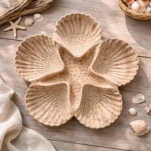 Wooden Flower Platter 10in 1