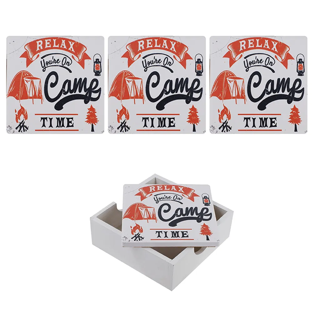 4PC CAMP TIME COASTER SET