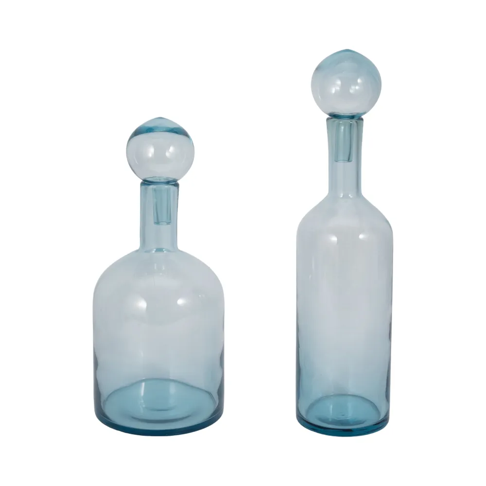 ZOEPARK BLUE GLASS VASE 20 (IN)