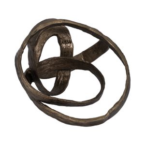 METAL, 18" LOOPY TABLE OBJECT, BRASS ANTIQUE 4