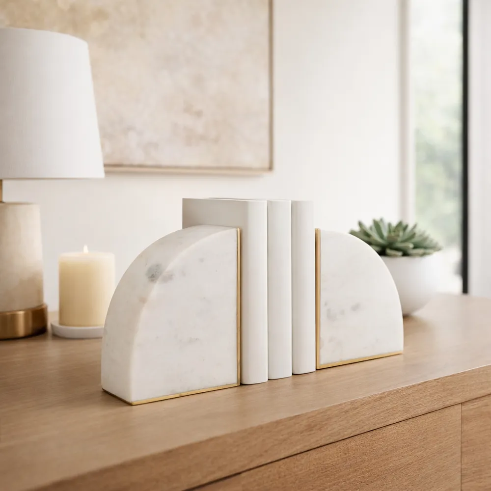 COREYFIELD SET OF 2 WHITE BOOKENDS 5 (IN)