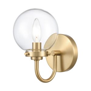 Fairbanks 8.5'' High 1-Light Sconce - Brushed Gold and Clear 3