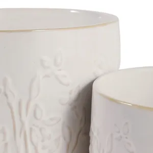 DANEBY SET OF 2 IVORY PLANTER 7 (IN) 7