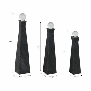 WESTONRUN SET OF 3 BLACK DECOR 14 (IN) 8