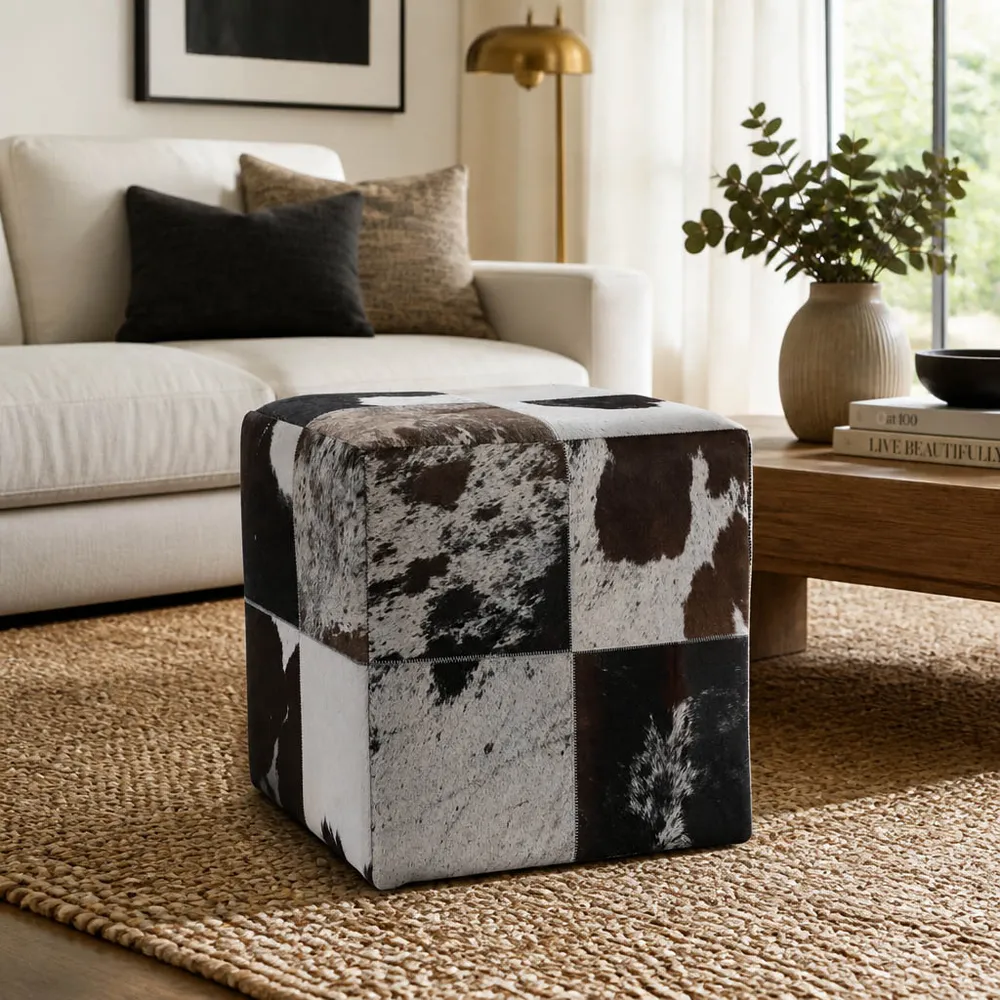 SPARROWSTONE WHITE OTTOMAN 19 (IN)