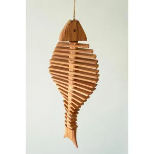 Hanging Wooden Fish Decor 3