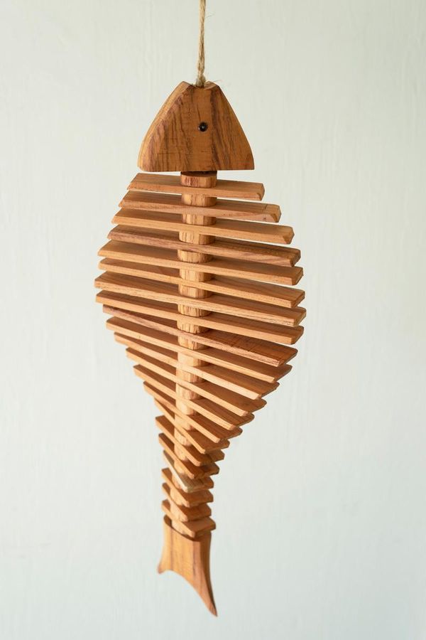 Hanging Wooden Fish Decor