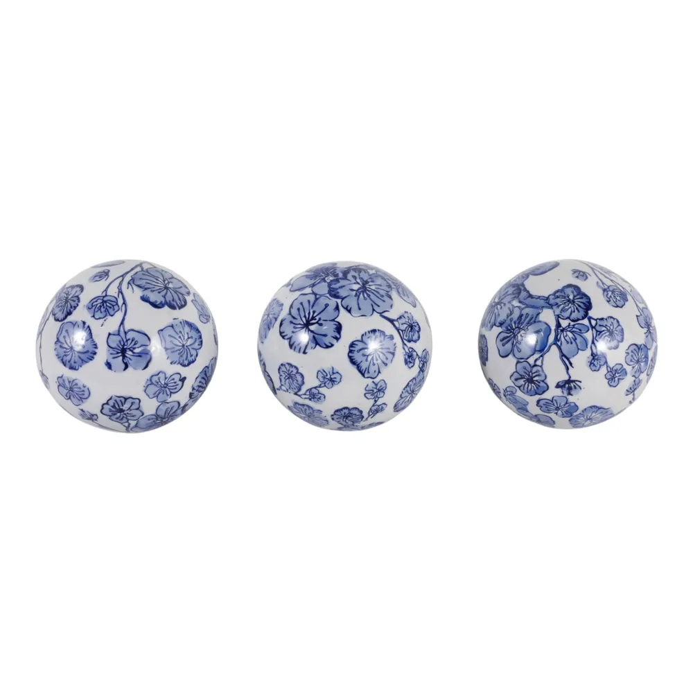 HEWITTFIELD SET OF 3 BLUE ORBS 5 (IN)