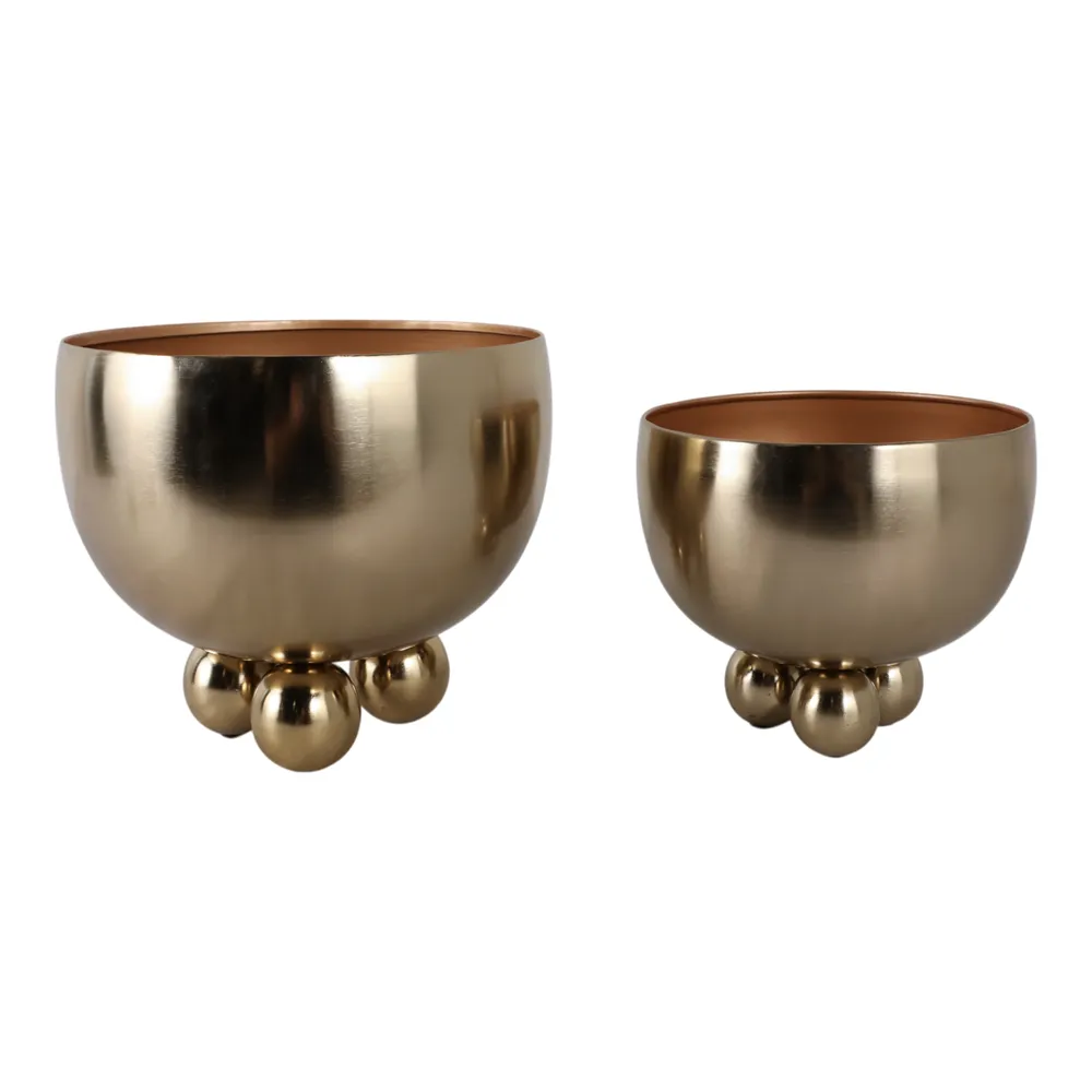 SLATEOAK SET OF 2 GOLD PLANTER 10 (IN)