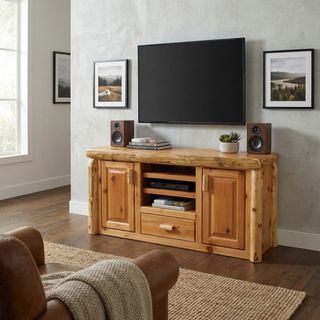 Cedar Log Entertainment Center - Coffee