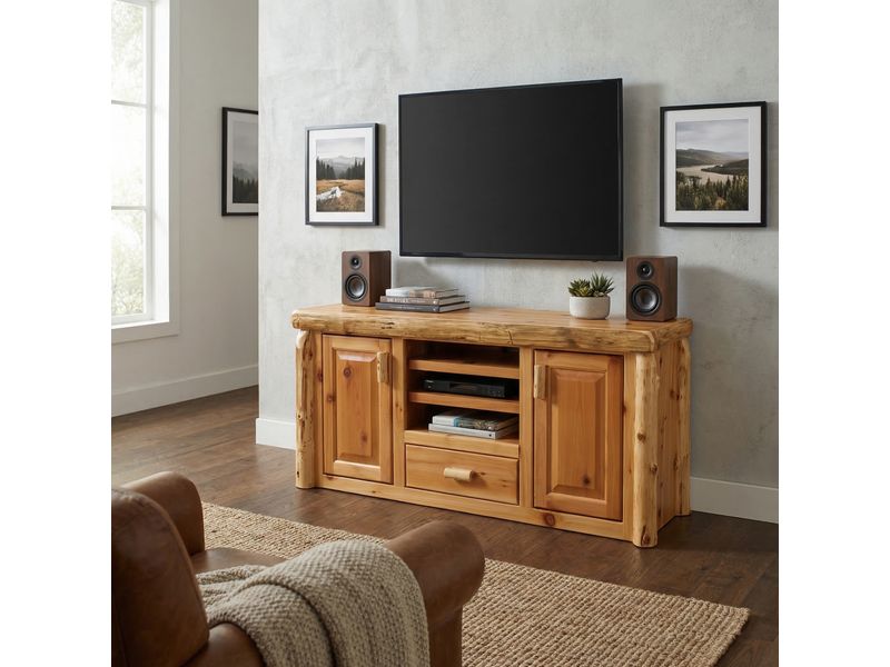 Cedar Log Entertainment Center - Coffee 1