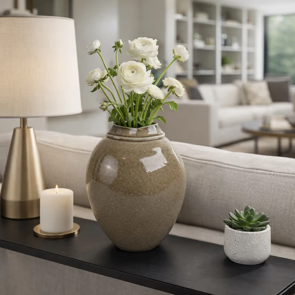 BROGANFORD BROWN VASE 11 (IN)