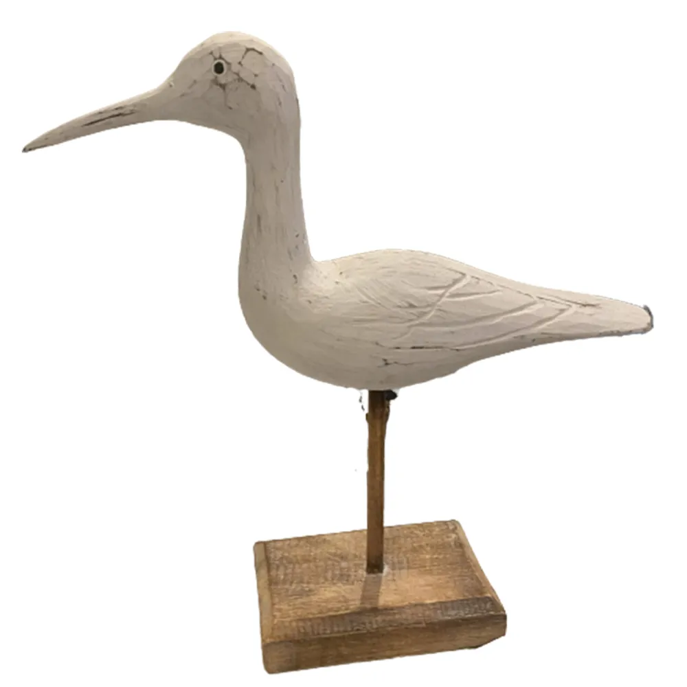 10" WHITE WASHED SEABIRD ON STAND