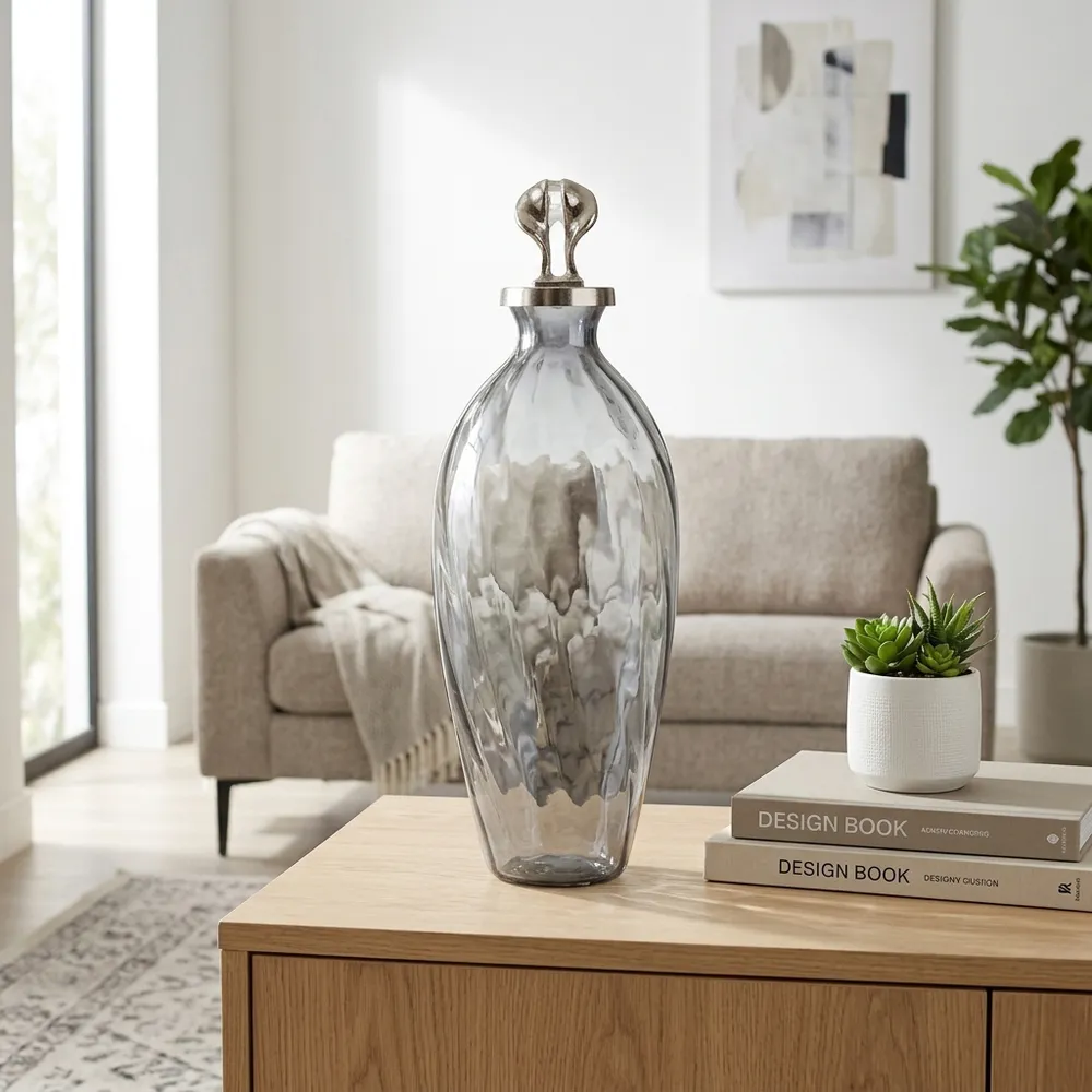 FORDHAMDALE GRAY GLASS VASE 21 (IN)
