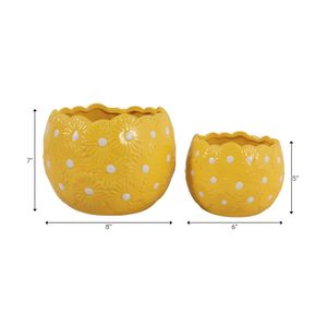 BRONSONRUN SET OF 2 YELLOW PLANTER 7 (IN) 9