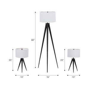 DASHPARK SET OF 3 BLACK LAMPS 60 (IN) 8