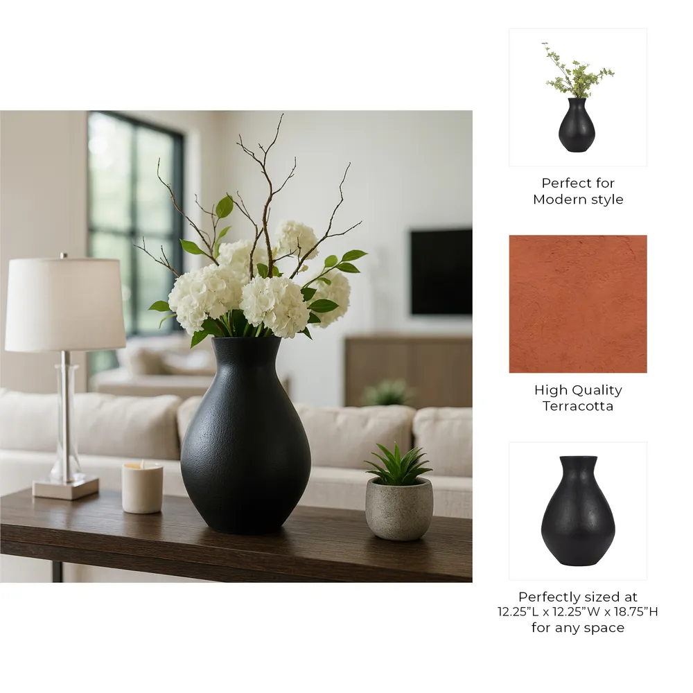 ETHANWIND BLACK VASE 19 (IN)