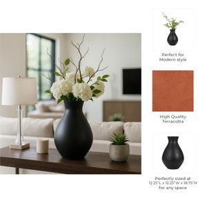 ETHANWIND BLACK VASE 19 (IN) 9