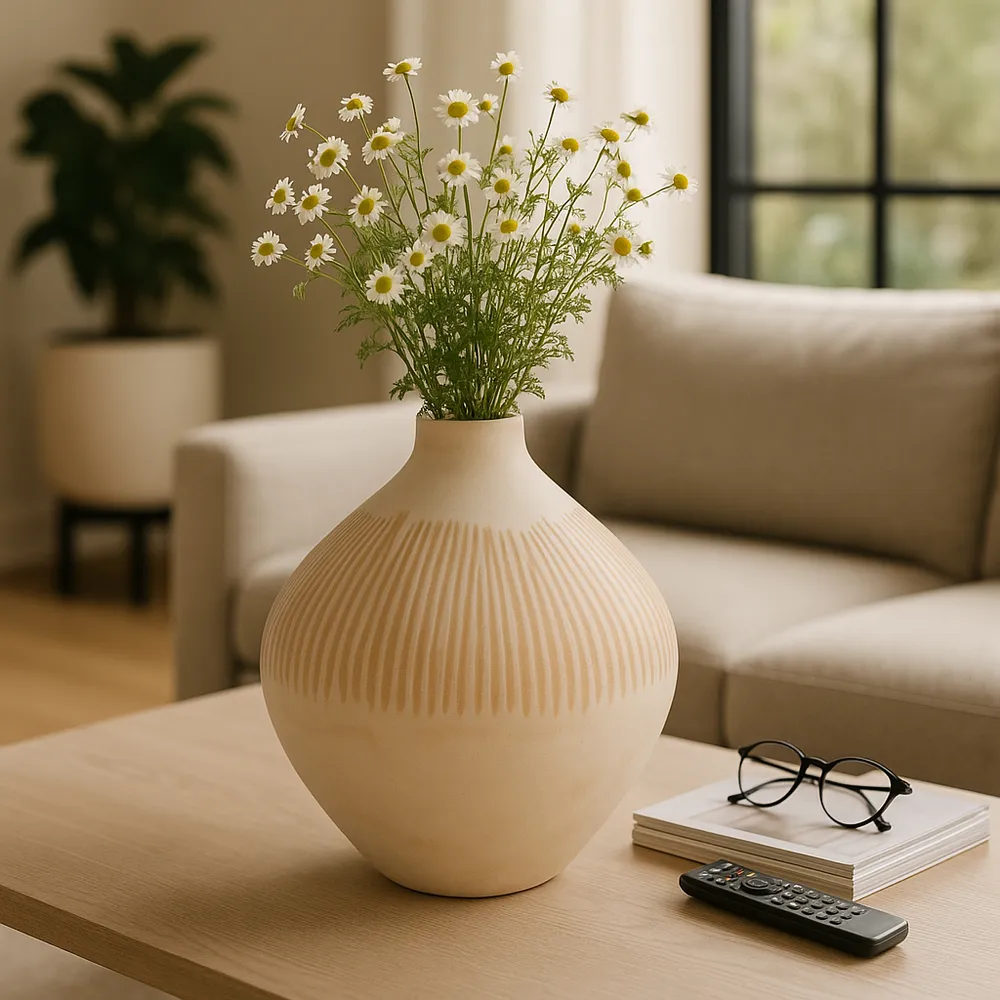 DRAKE IVORY GLASS VASE 14 (IN)