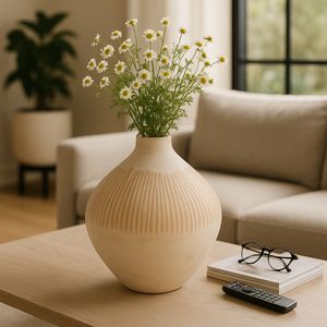 DRAKE IVORY GLASS VASE 14 (IN) 9