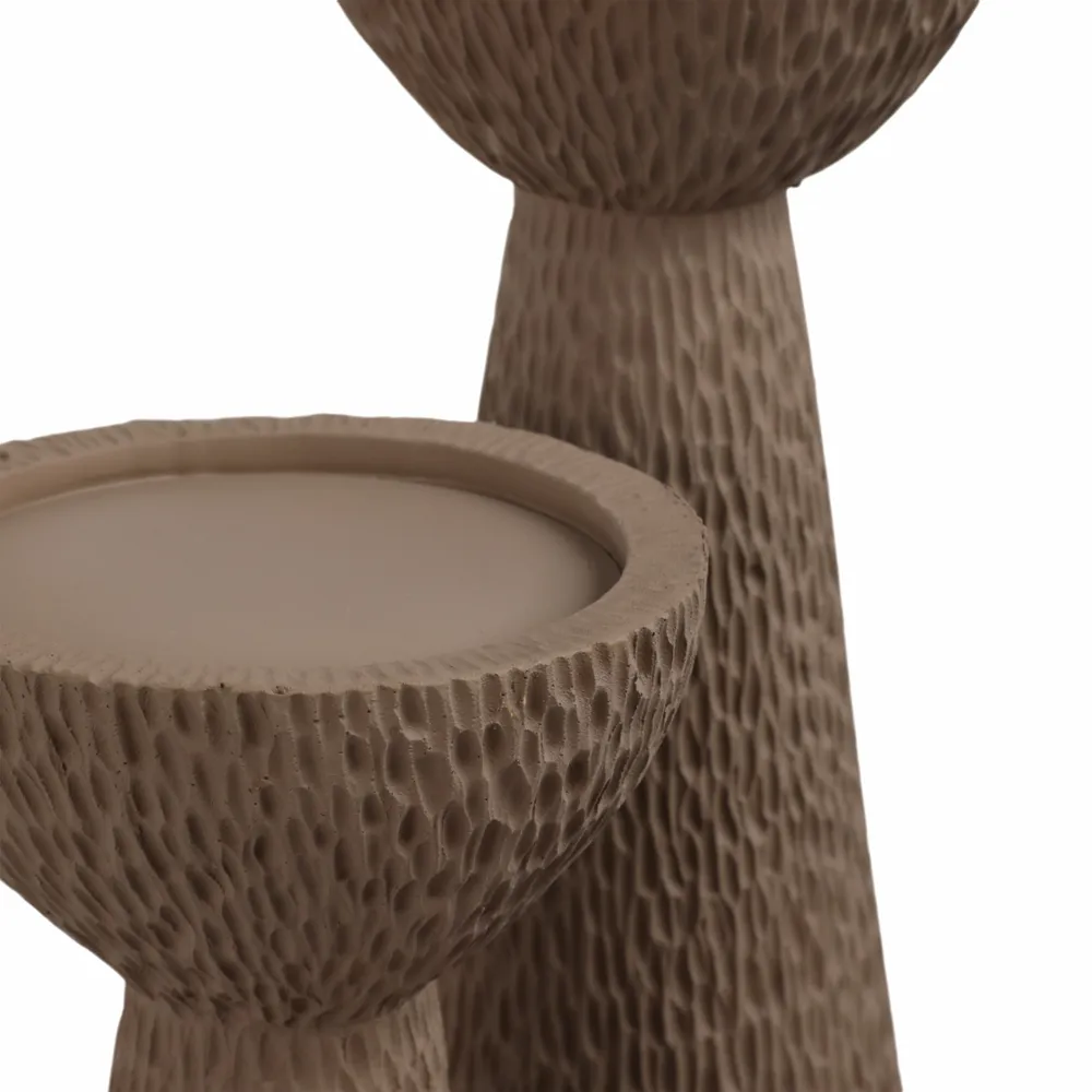 VALECLIFF SET OF 2 TAN CANDLE HOLDER 20 (IN)