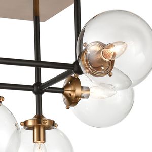 Boudreaux 26'' Wide 6-Light Semi Flush Mount - Matte Black with Antique Gold 5