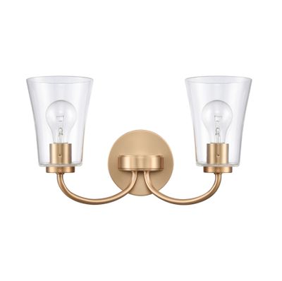 Emily 17″ Wide 2-Light Vanity Light - Brushed Gold