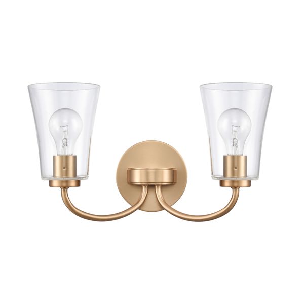 Emily 17'' Wide 2-Light Vanity Light - Brushed Gold
