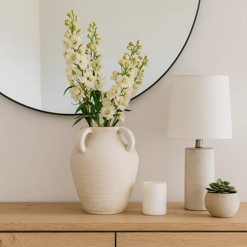 SKYELAKE WHITE VASE 10 (IN)