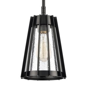 Open Louvers 6.75'' Wide 1-Light Mini Pendant - Matte Black 4