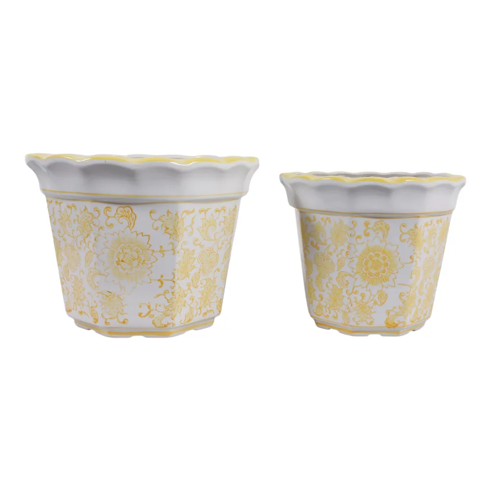 ENOCHFIELD SET OF 2 YELLOW PLANTER 10 (IN)
