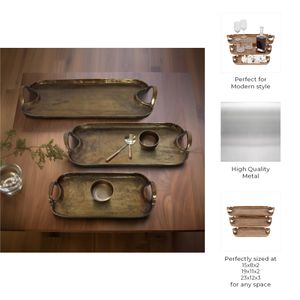 RAFEBURN SET OF 3 BRONZE TRAY 3 (IN) 10