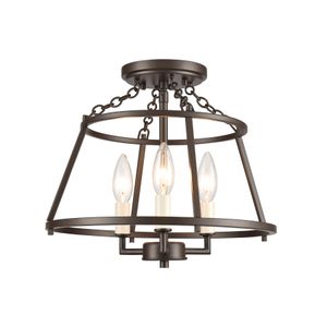 Joanie 13'' Wide 3-Light Semi Flush Mount - Old Bronze 1