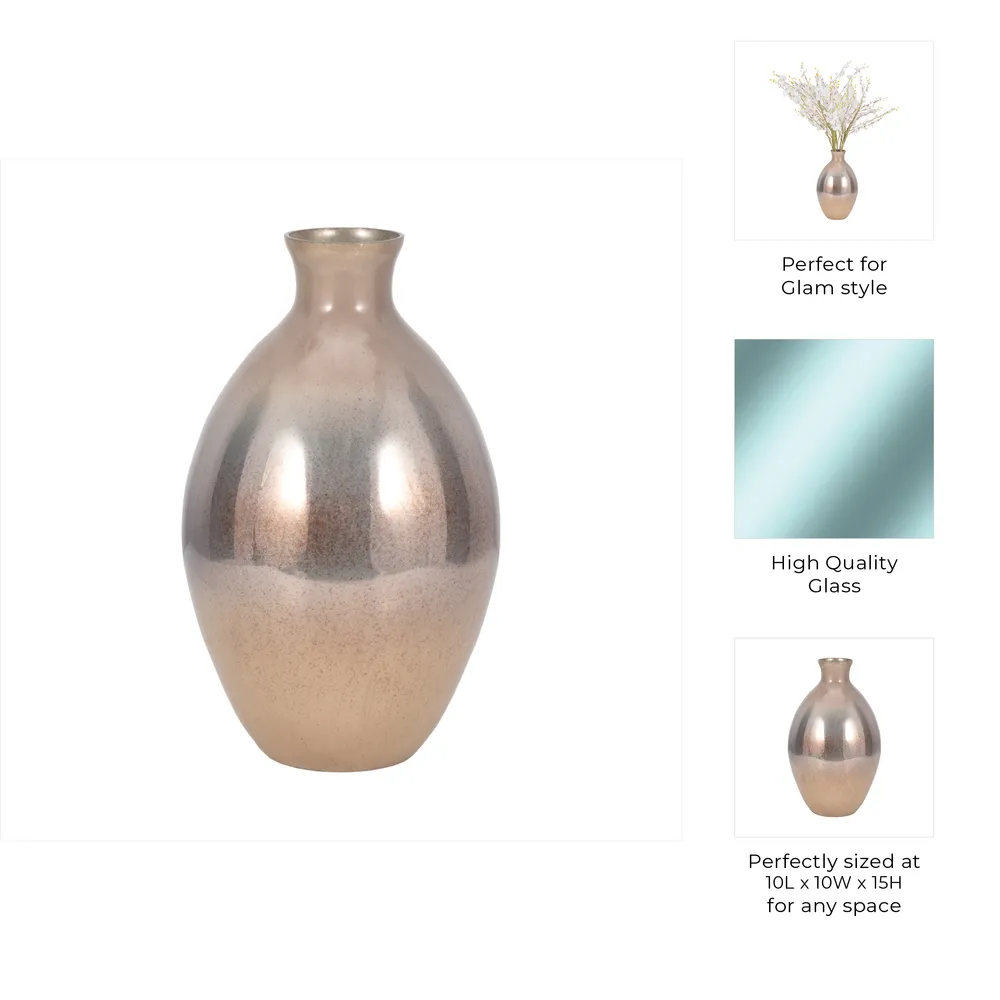 ELMONTDALE GOLD GLASS VASE 15 (IN)