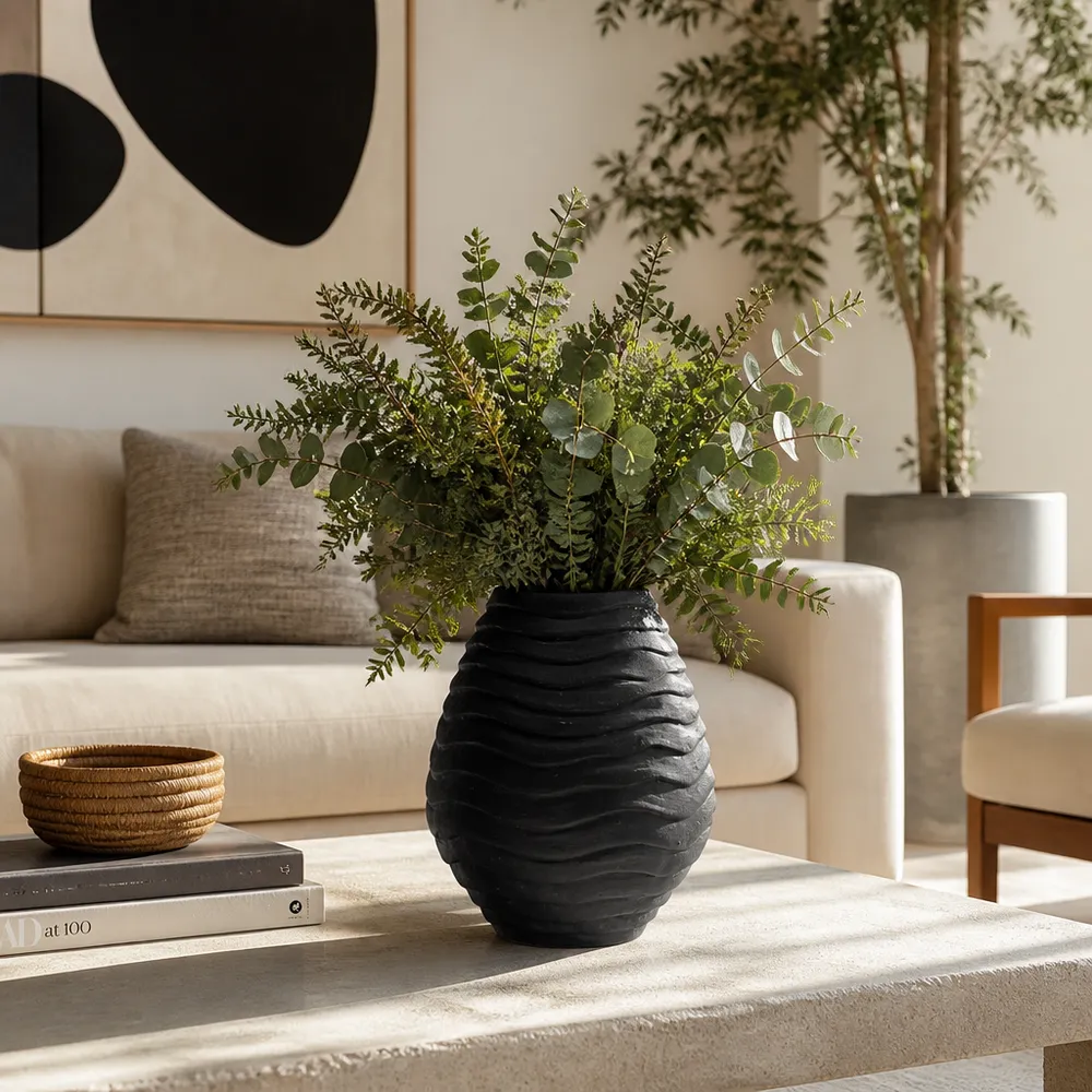 HAVENOAK BLACK VASE 14 (IN)