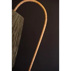 Rattan-Wrapped Floor Lamp with Raffia Shade 3