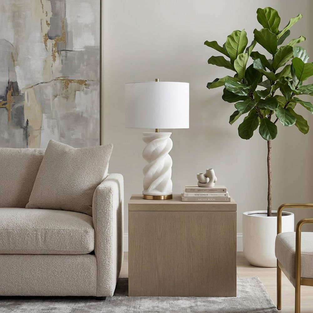 HAYFIELDMORE WHITE LAMP 30 (IN)
