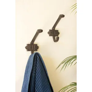 Set of 2 Cast Iron His and Hers Hooks 4