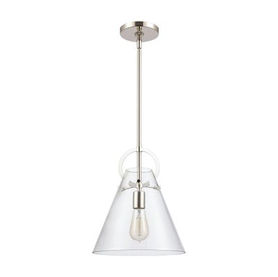 Gabby 11″ Wide 1-Light Mini Pendant - Polished Nickel