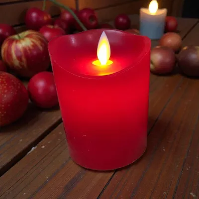 Bright Red 3x4in Moving Flame LED Candle