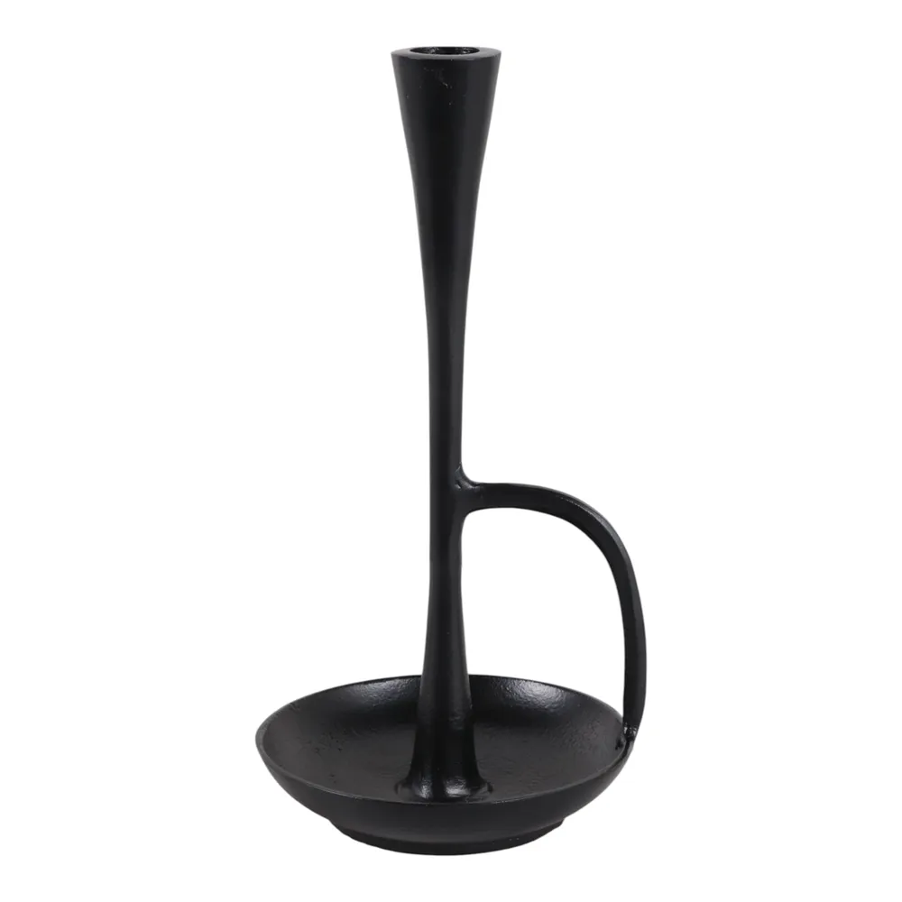 DECKERROSE BLACK CANDLE HOLDER 10 (IN)