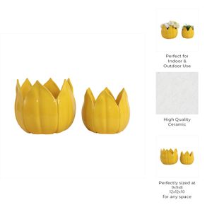 GENTRYWIND SET OF 2 YELLOW PLANTER 10 (IN) 9