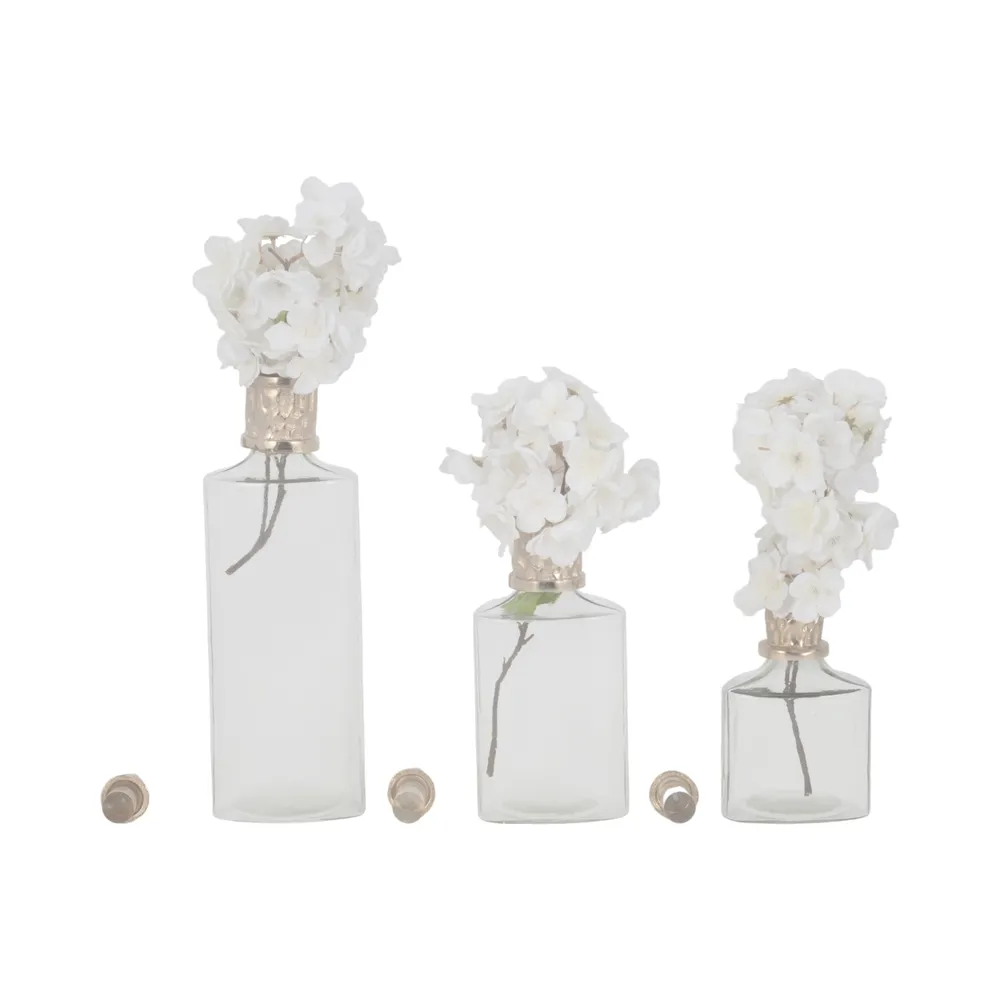 HOUSTONCROSS SET OF 3 GOLD GLASS VASES 17 (IN)