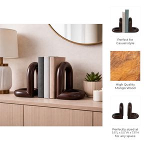 TRUEPORT SET OF 2 BROWN BOOKENDS 8 (IN) 9